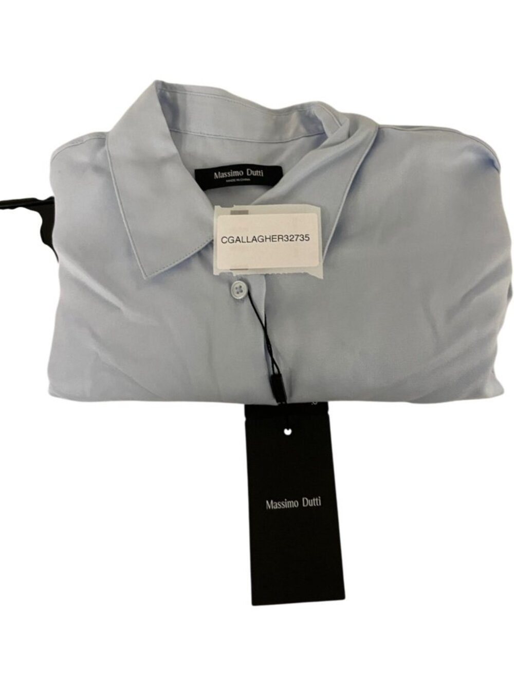 Massimo Dutti Womens Shirt Blouse EU 34 US 2 Sky Blue Button Up 5153/953 NWT - Picture 12 of 13